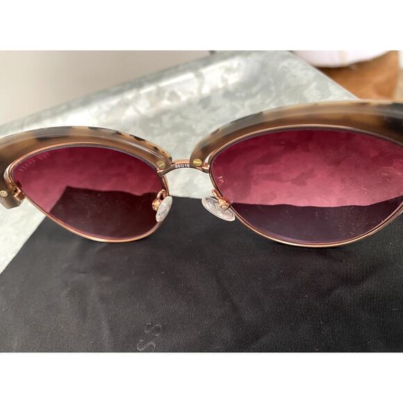 Ted Baker Semi Metal/Plastic Cat Eye Women's Sunglasses Ivory Tortise TBW051 - Picture 15 of 15